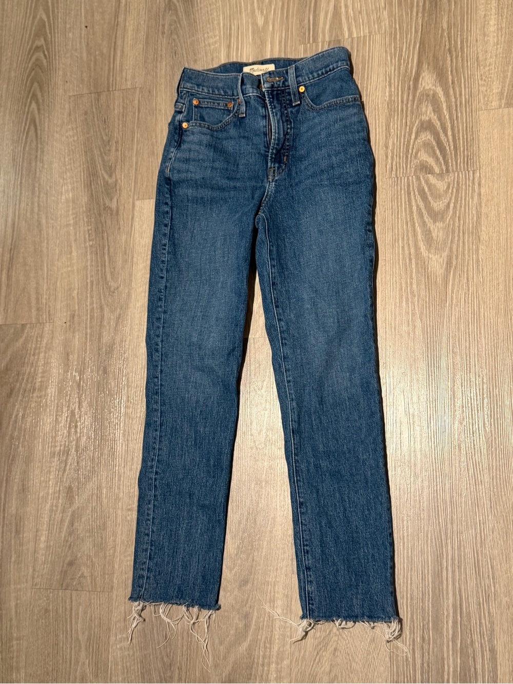 Madewell Dark Blue High-Rise Straight Leg Jeans,The Perfect Vintage Jean SZ 24